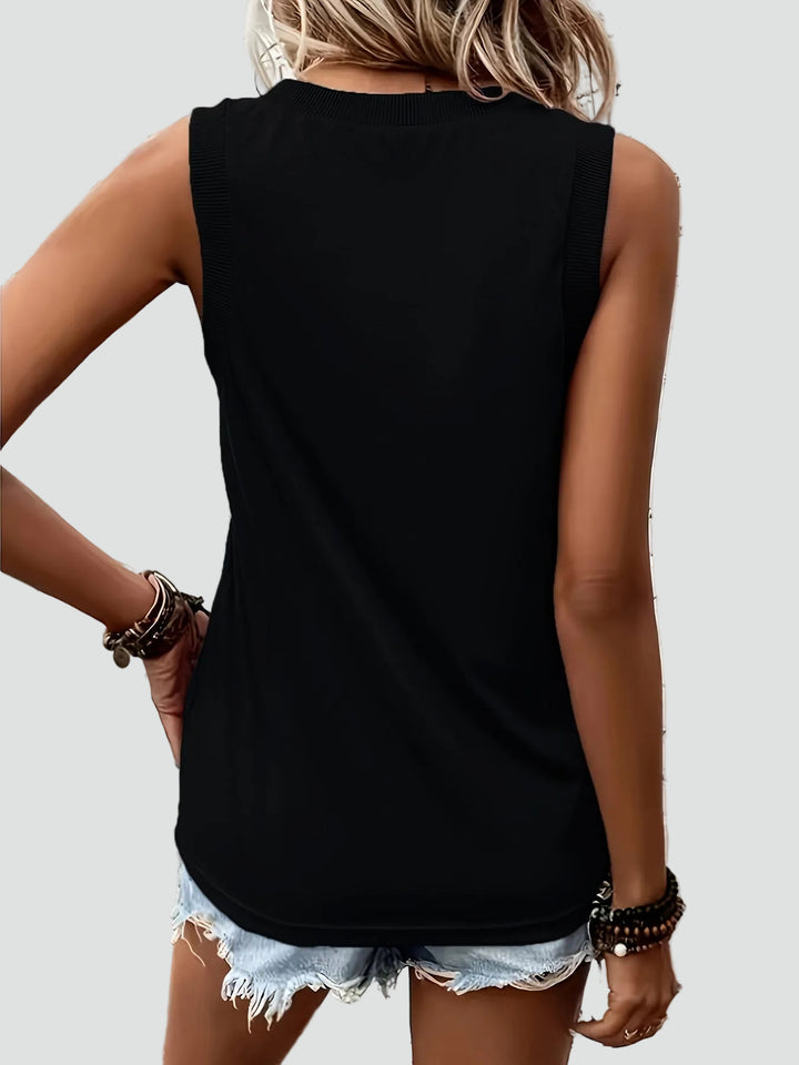 Lightweight women's sleeveless top with V-neck casual