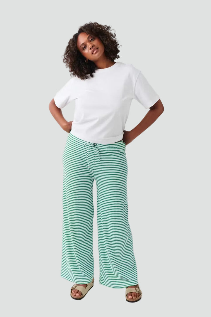Women's wide-leg pants with elastic waistband for summer