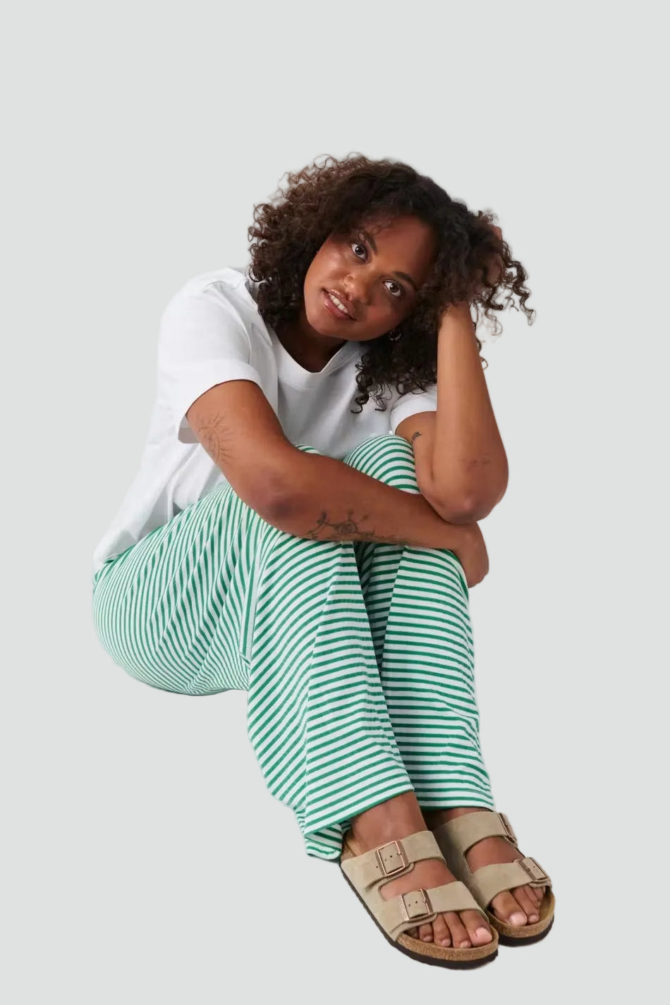 Women's wide-leg pants with elastic waistband for summer