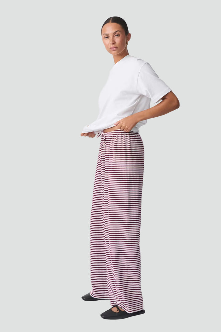 Women's wide-leg pants with elastic waistband for summer