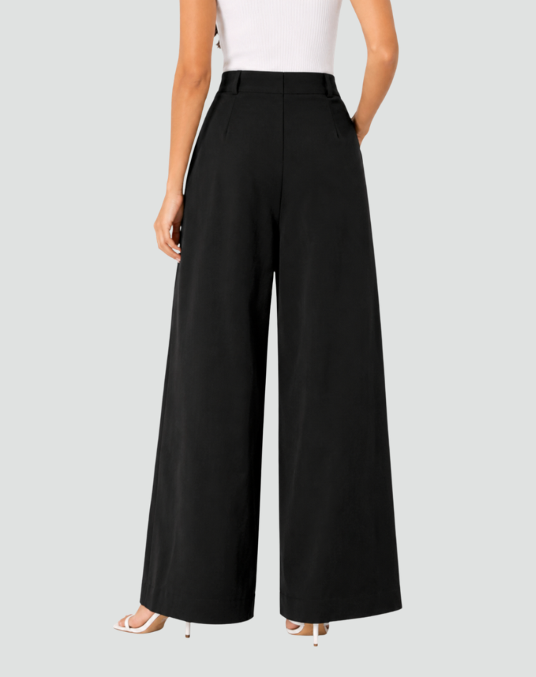 Elegante palazzo broek met hoge taille en brede pijpen