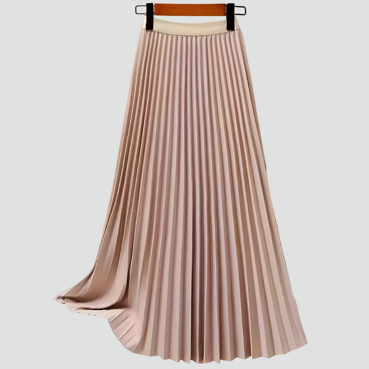 Plisowana spódnica midi damska elegancka z wysokim stanem