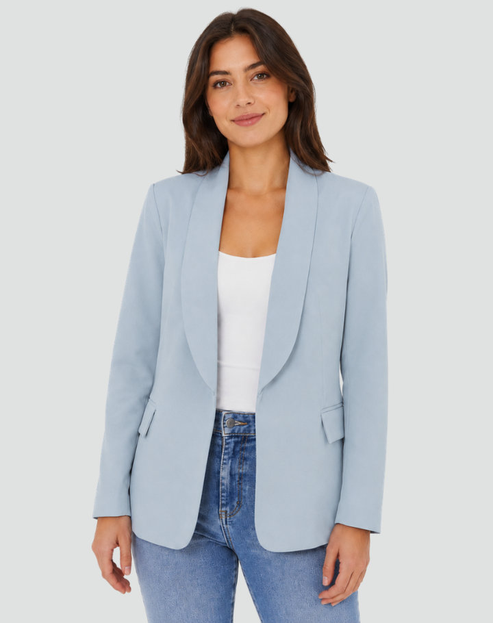 Modern Women's Blazer with Collar and Button Closure, Elegant