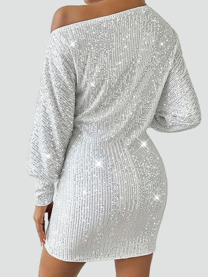 Brokatowa sukienka imprezowa mini damska