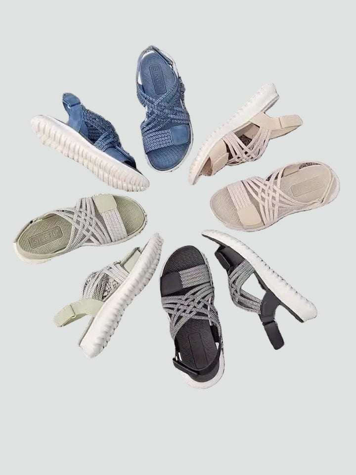 Women's comfortable sporty sandals with velcro for summer walking