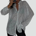 Sequin loose-fit party blouse for women