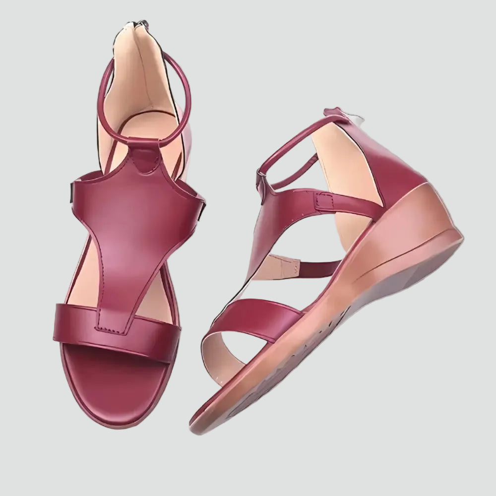 Women's wedge sandals with closed uppers and open toes