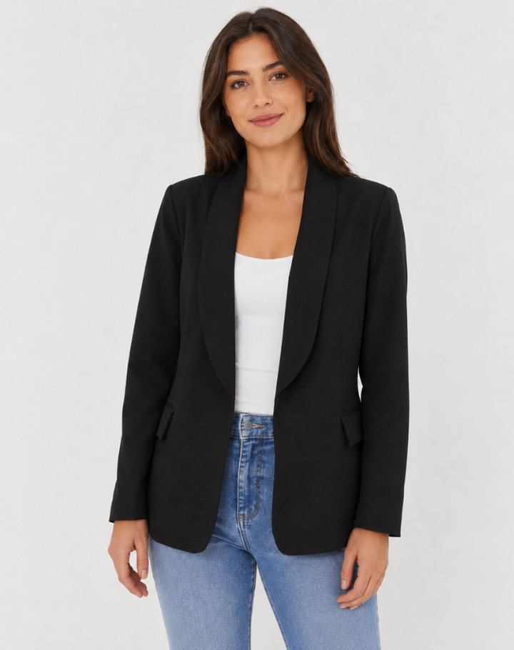 Modern Women's Blazer with Collar and Button Closure, Elegant