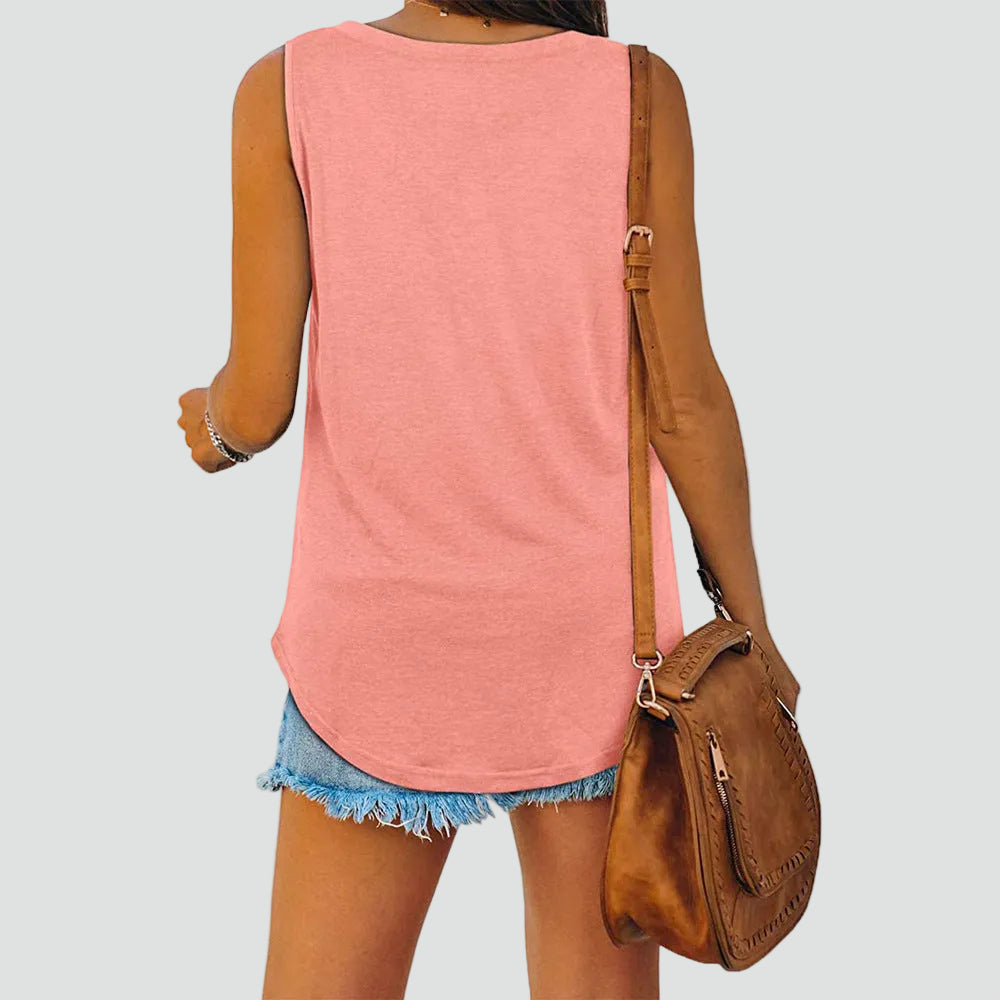 Light tank top with V-neck and loose fit