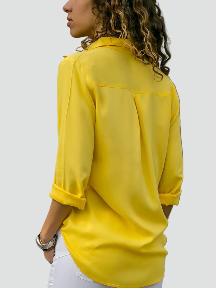 Lekka damska bluzka koszulowa z długim rękawem