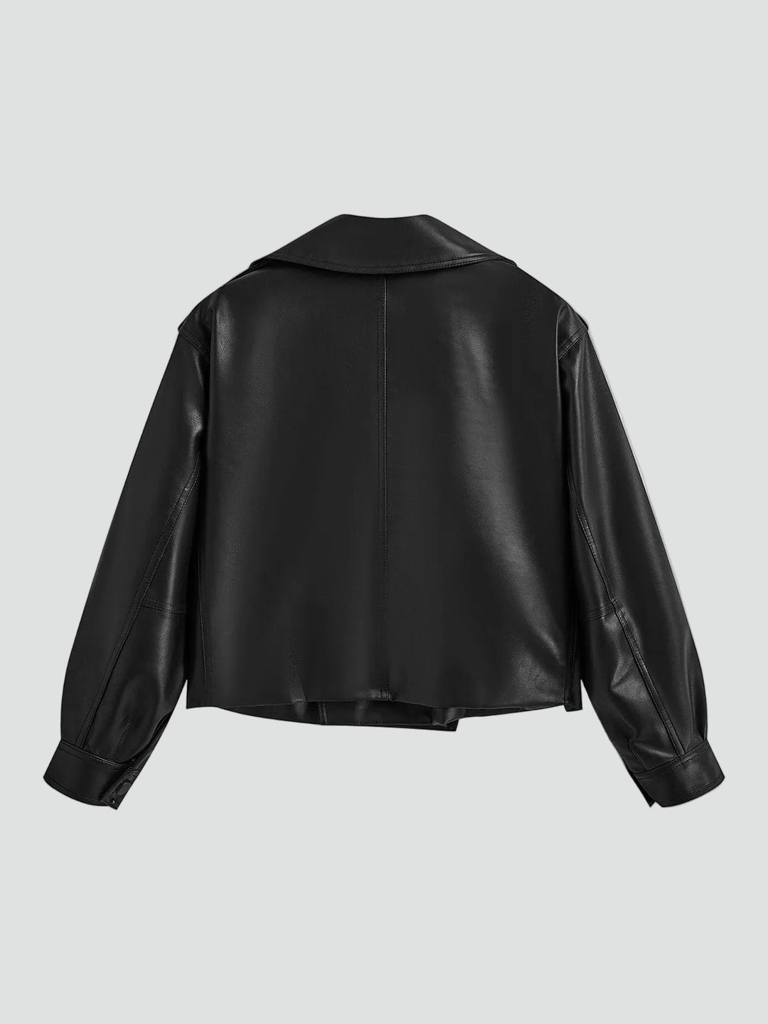 Women's oversized biker jacket with leather look and belt