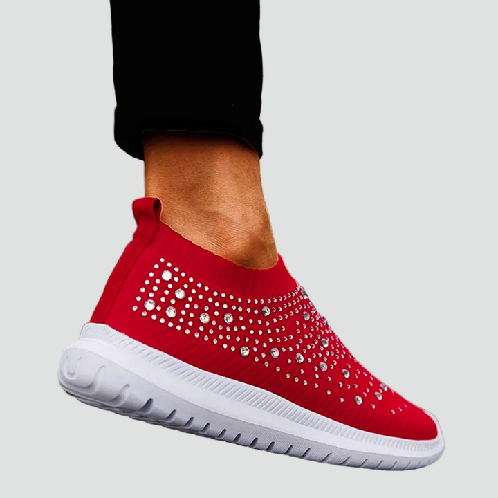 Damskie wsuwane sneakersy ortopedyczne z brokatem i amortyzacją