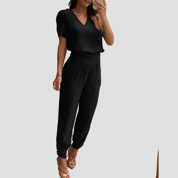 Combinaison femme à jambe large et manche ample