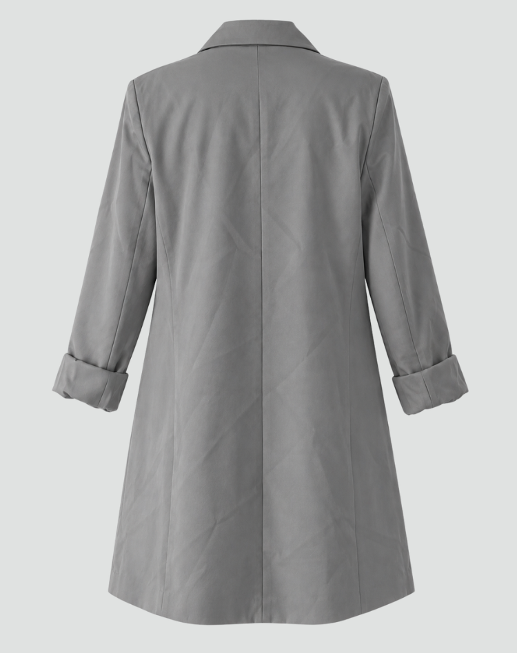 Elegante lange damesblazer met klassieke revers