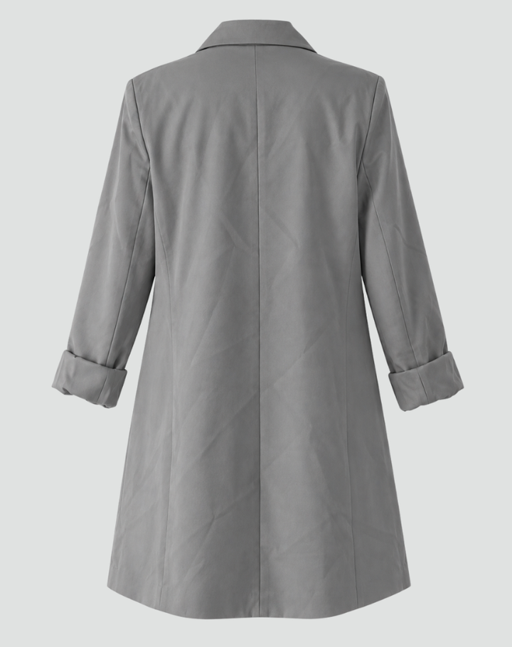 Elegante lange damesblazer met klassieke revers