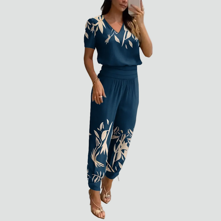 Combinaison femme à jambe large et manche ample