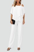 Women's two-piece set with top and wide-leg pants