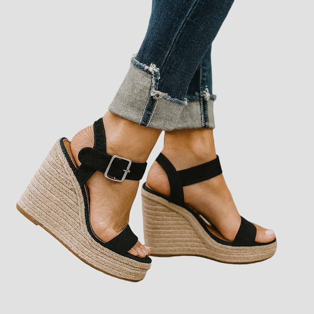 Women's orthopedic wedge sandals with ankle strap for summer