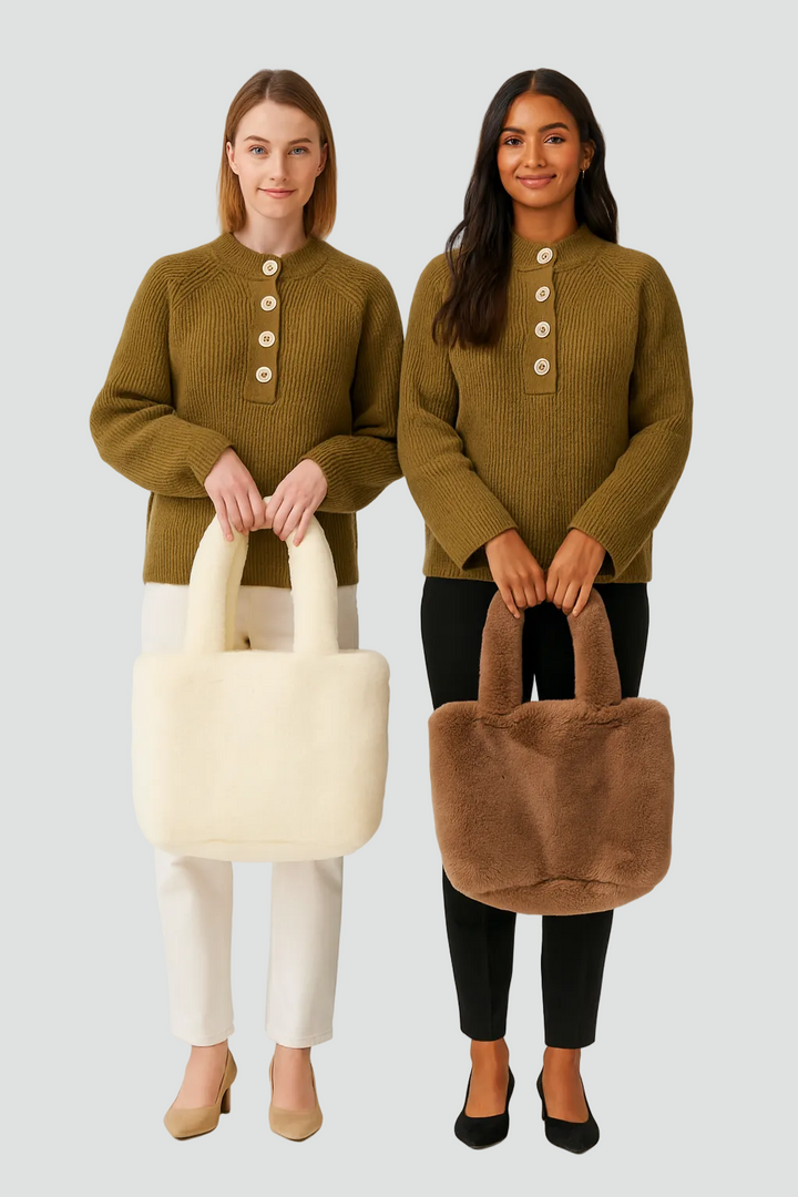 Plush women's shopper bag for everyday wear