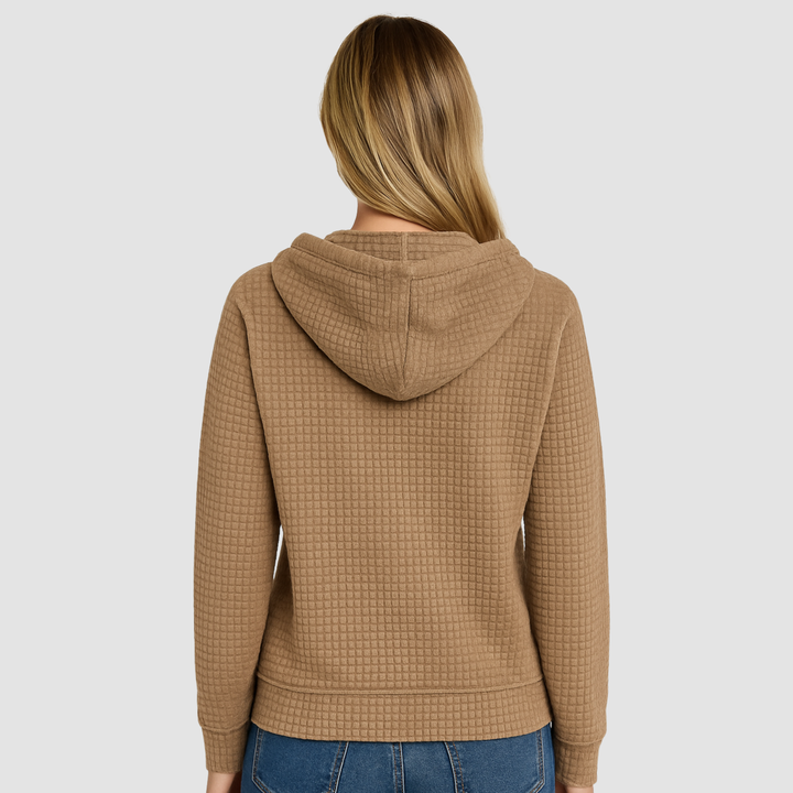 Ciepła damska bluza z kapturem zapinana na zamek