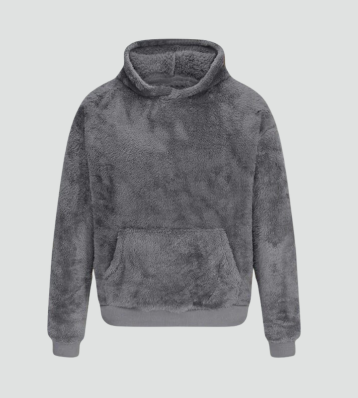 Ciepła pluszowa bluza damska z kapturem kangurka