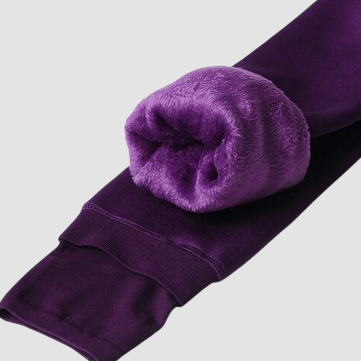 Ciepłe zimowe ocieplane legginsy damskie z wysokim stanem