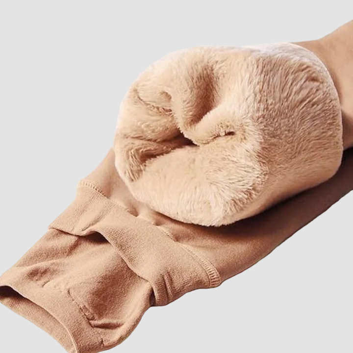 Ciepłe zimowe ocieplane legginsy damskie z wysokim stanem