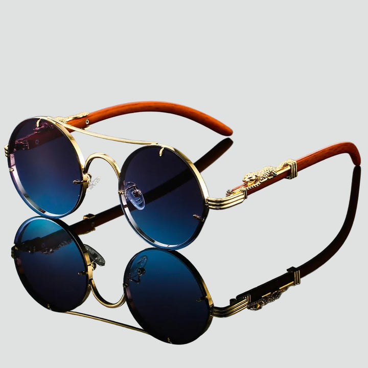 Retro sunglasses with metallic finish