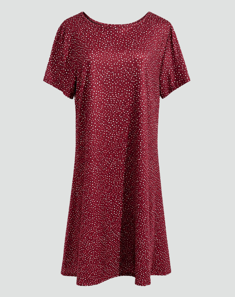 Light midi dress with polka dots and relaxed fit