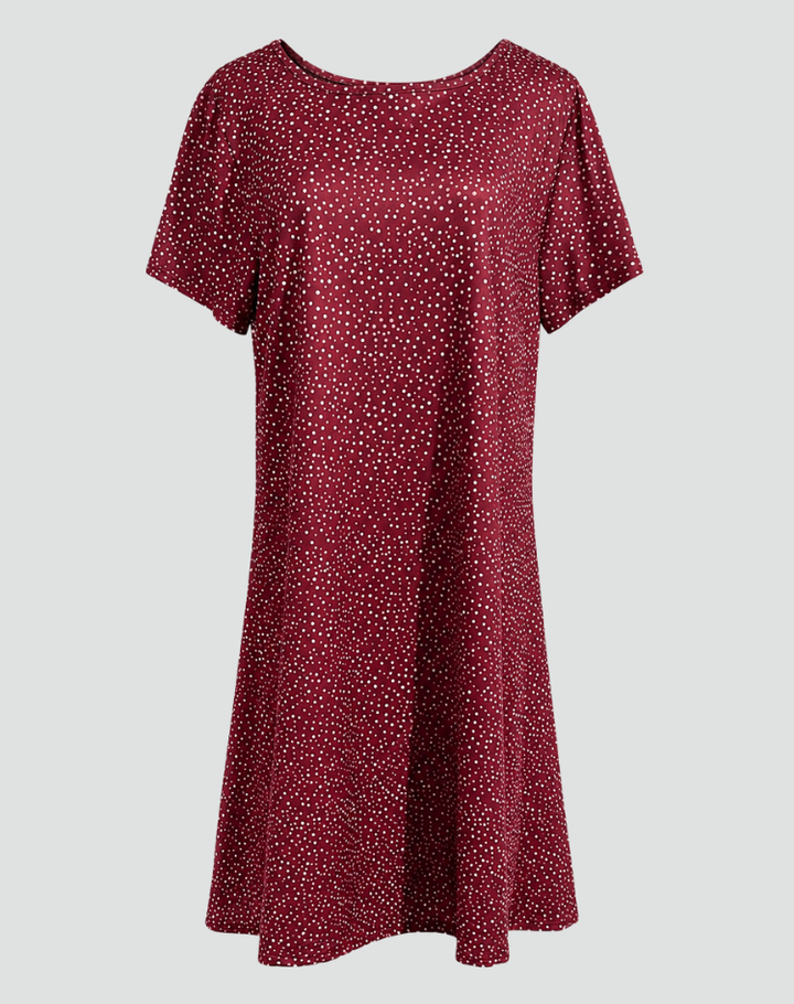 Light midi dress with polka dots and relaxed fit