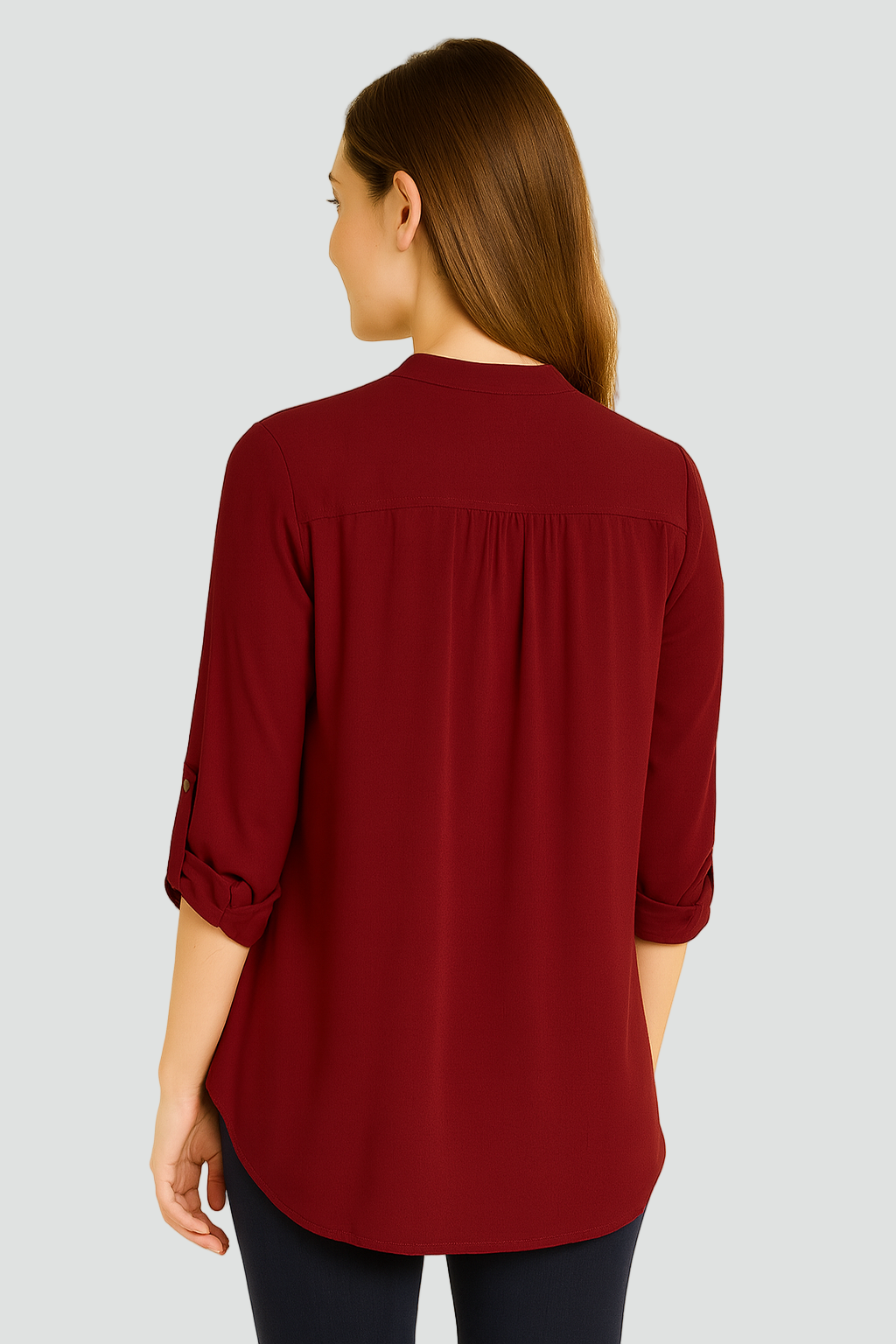 Długa koszula tunika damska z koronkowym panelem