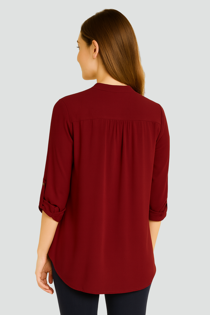 Długa koszula tunika damska z koronkowym panelem