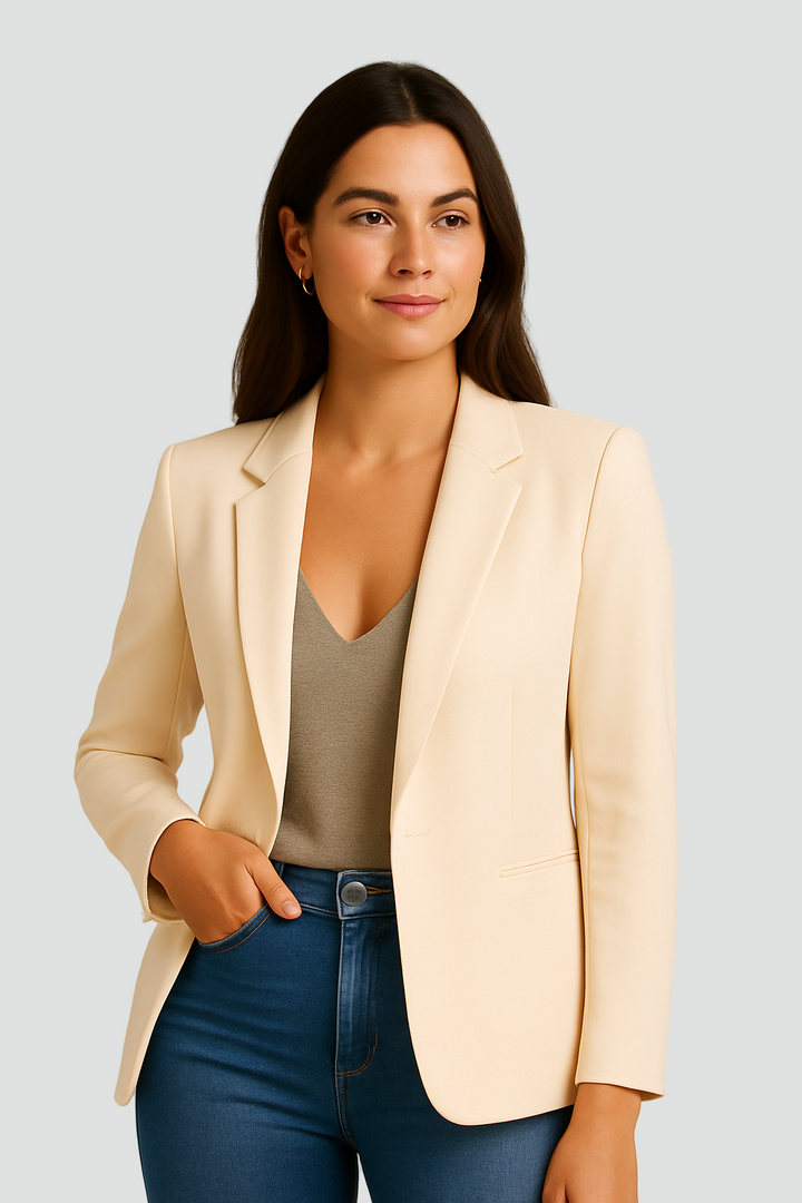 Długa marynarka damska taliowana klasyczna