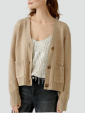Cardigan chaud pour femme en tricot avec poches