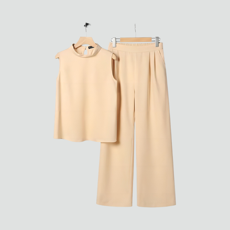 Elegante damesset voor speciale gelegenheden met wijde broek