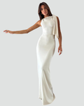 Elegant Women's Evening Dress with Bow