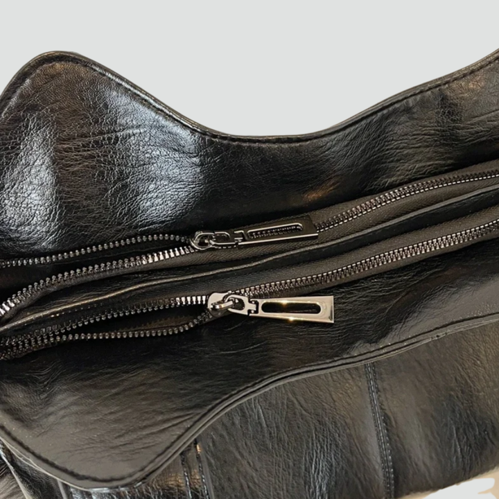 Women's spacious shoulder bag with leather look