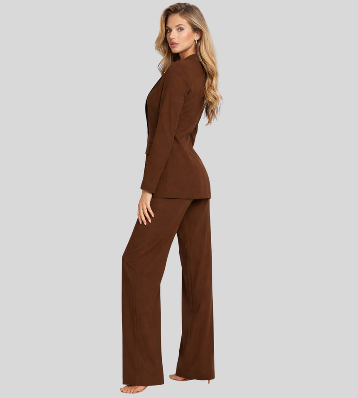 Women's modern business suit with a blazer and wide pants