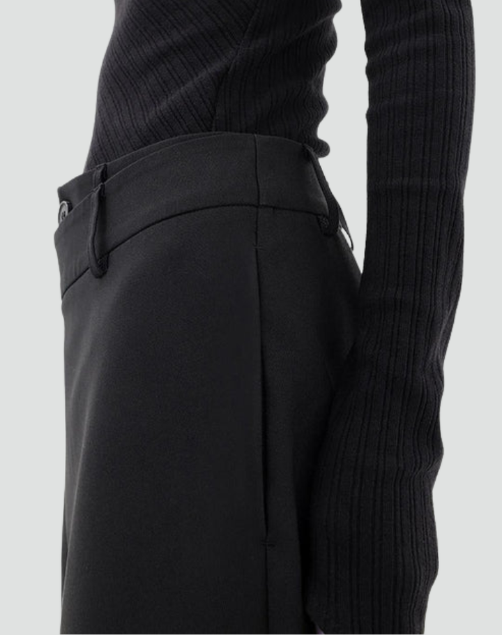 Women's modern wide-leg pants with an asymmetrical front