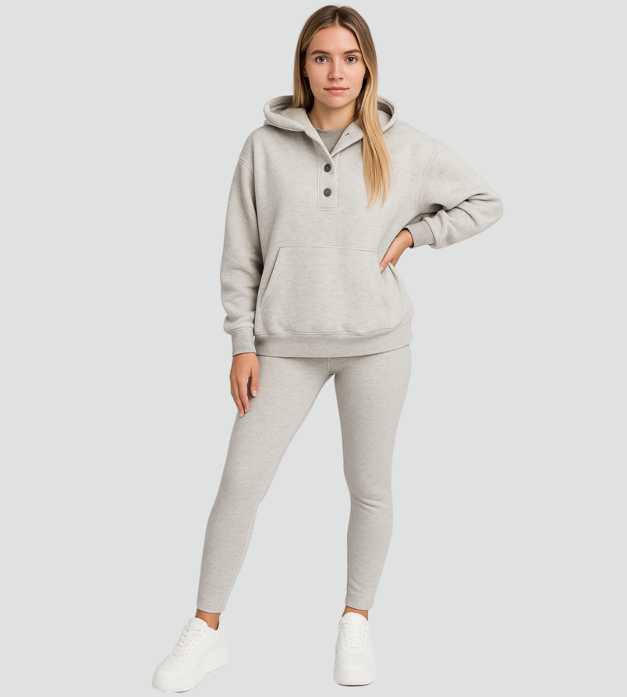 Dresowy komplet damski bluza z kapturem i legginsy