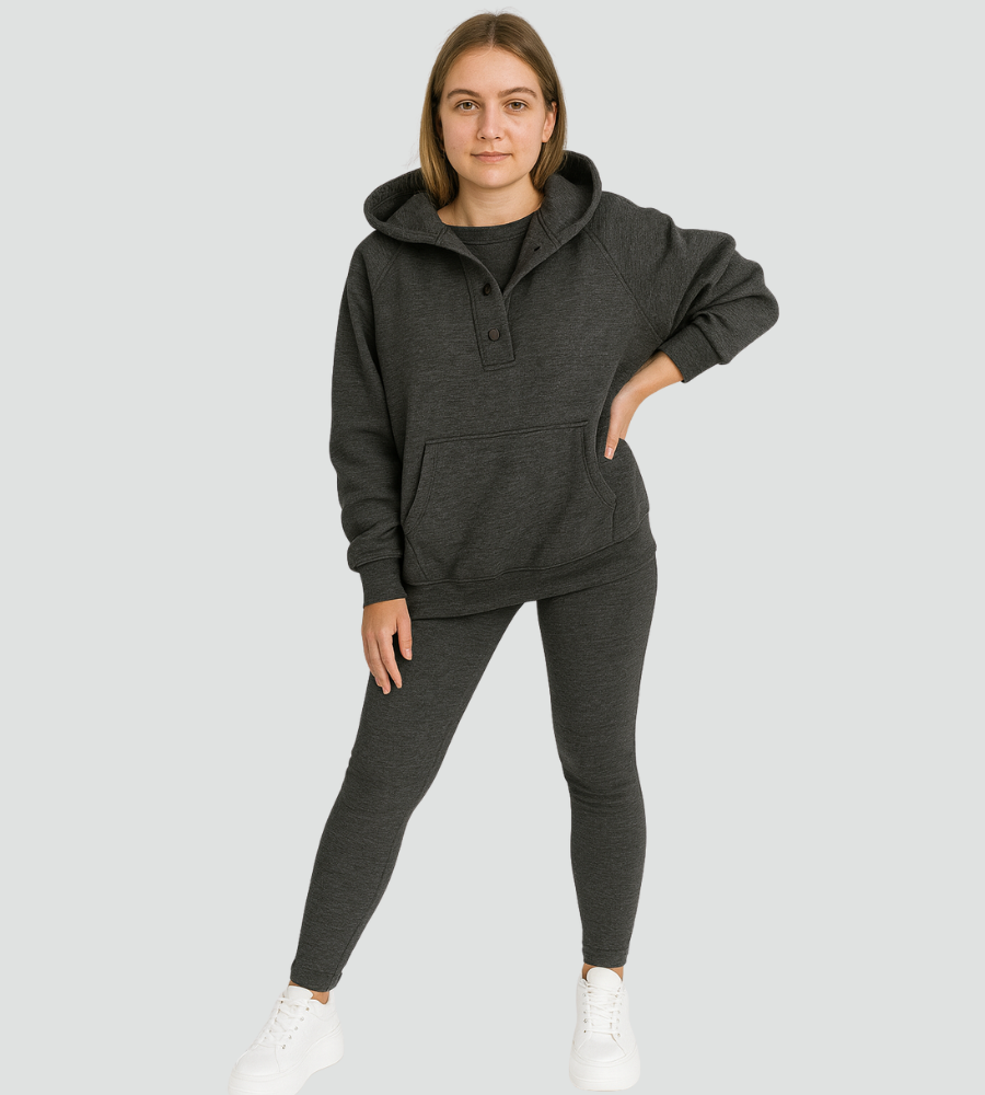 Dresowy komplet damski bluza z kapturem i legginsy