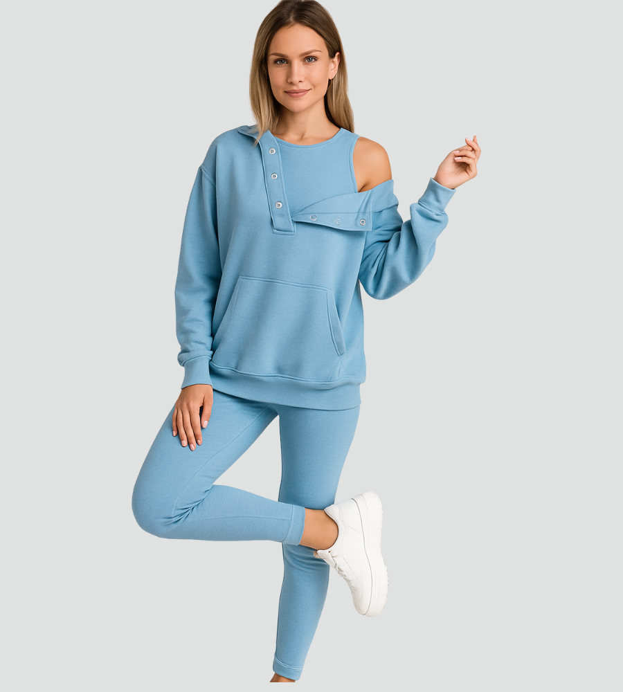 Dresowy komplet damski bluza z kapturem i legginsy