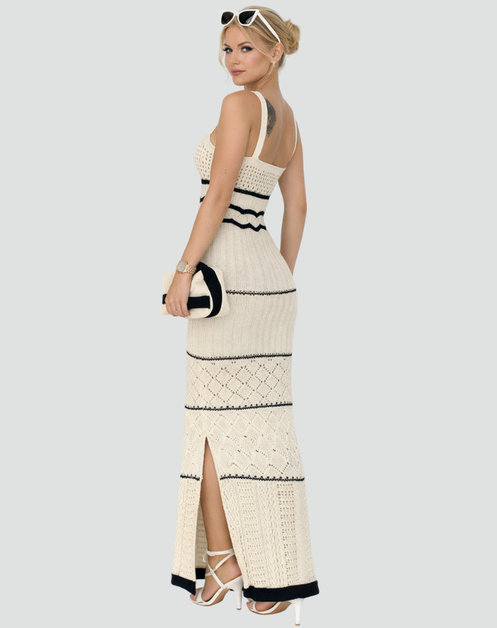 Dzianinowa sukienka maxi bodycon na ramiączkach gala