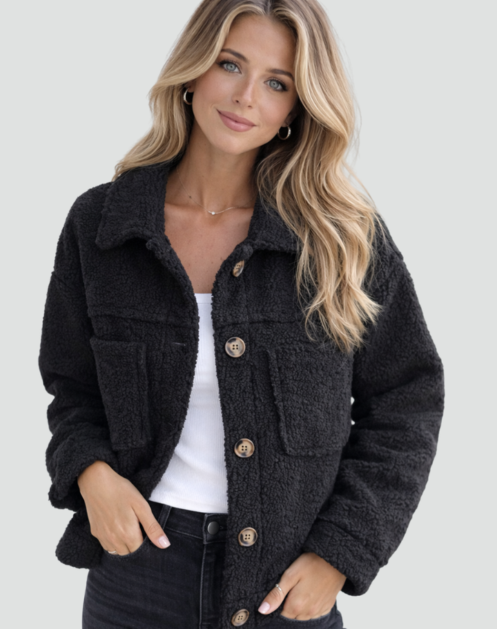 Ciepła koszulowa kurtka damska z miękkiego fleece