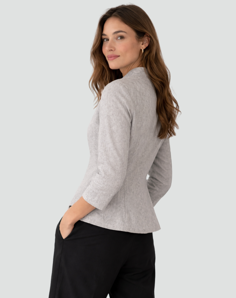 Elegant women's blouse with a mandarin collar