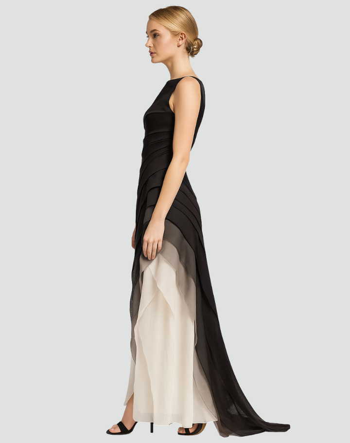 Elegancka długa damska sukienka wieczorowa maxi na galę