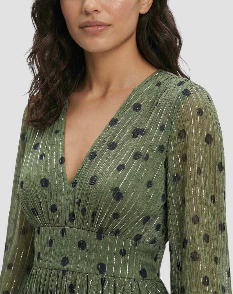 Elegante lange damesjurk gala met lange mouwen