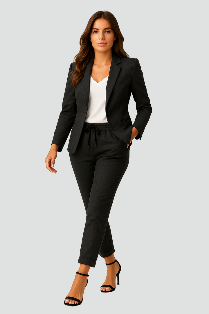 Elegancki damski business suit blazer ze spodniami trousers