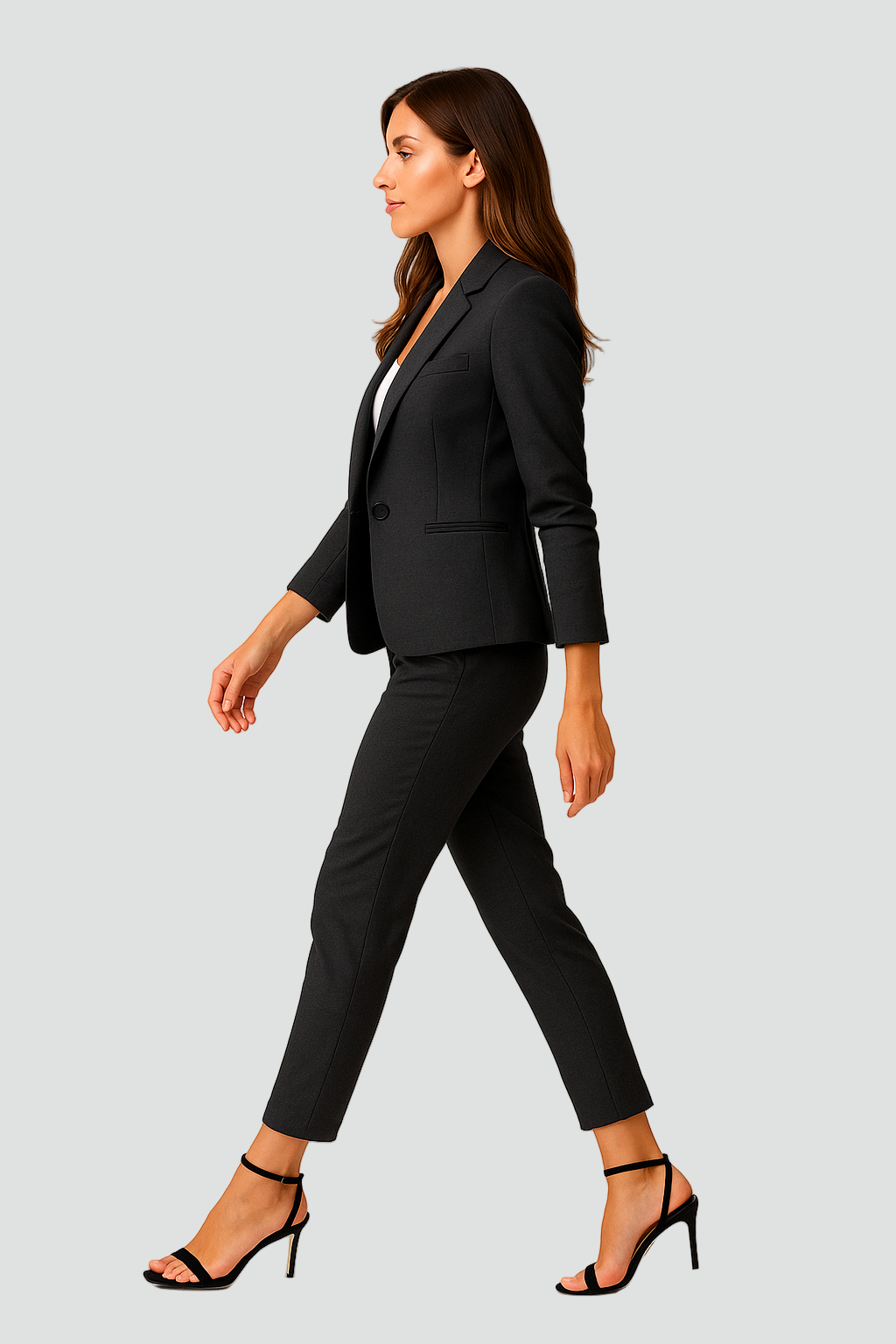 Elegancki damski business suit blazer ze spodniami trousers