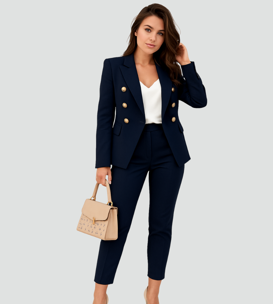 Elegancki garnitur damski blazer pants set marynarka i spodnie